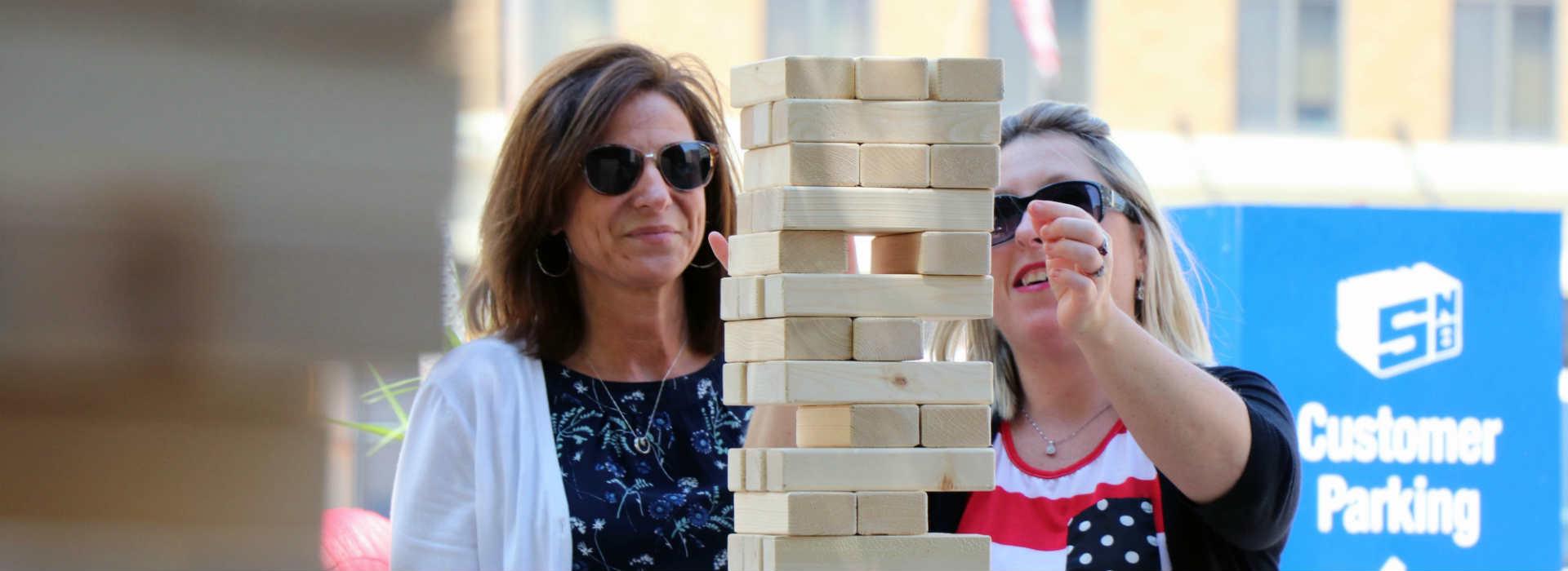 SNB Employees Playing Giant Jenga